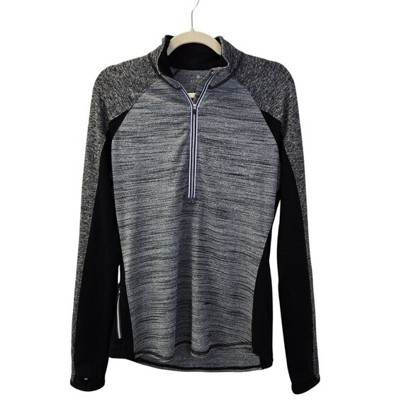 Athleta Running Wild Mixed Print Half Zip Fitted Activewear Jacket Size Medium - Picture 1 of 8